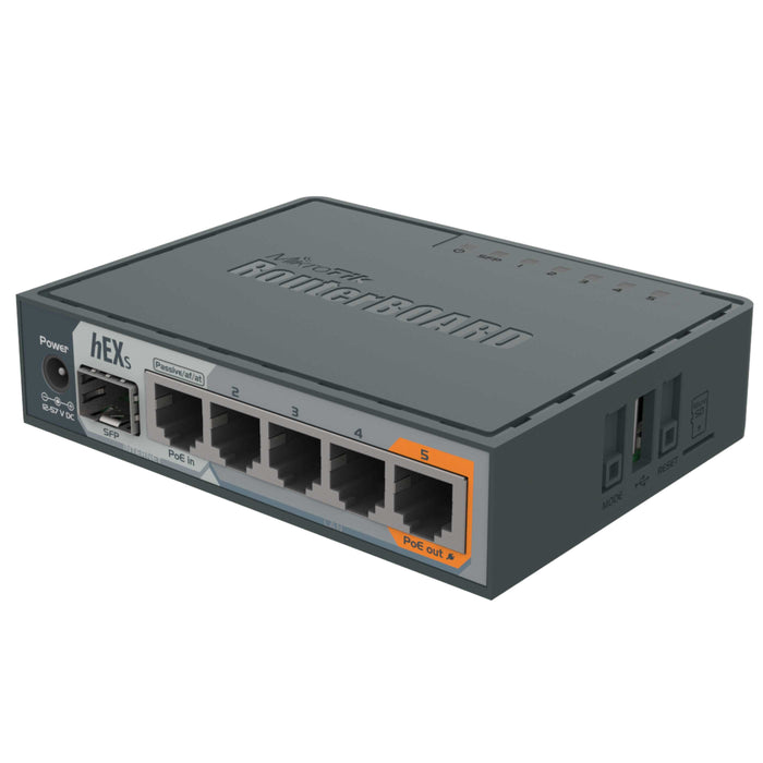 MikroTik hEX S 5 Gigabit Port Dual-Core 880MHz Ethernet Router w/SFP Level 4 [RB760iGS]