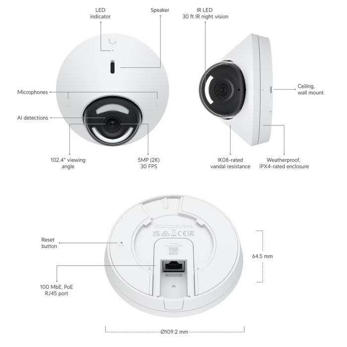 Ubiquiti UniFi G5 Dome Camera [UVC-G5-DOME]